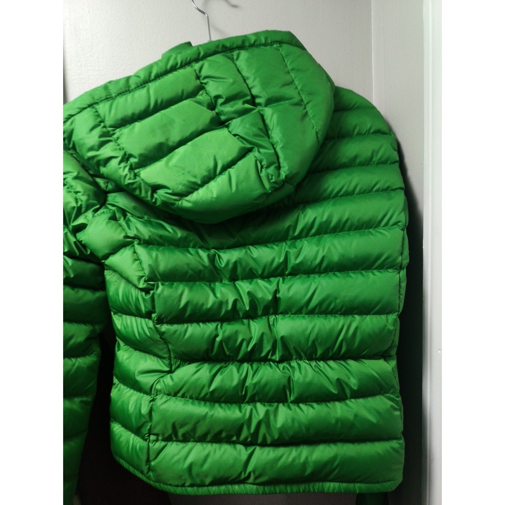 Kids, Size Medium Abercrombie Fitch, Winter Puffer Coat  Green Zip Up With Hood - Picture 5 of 8